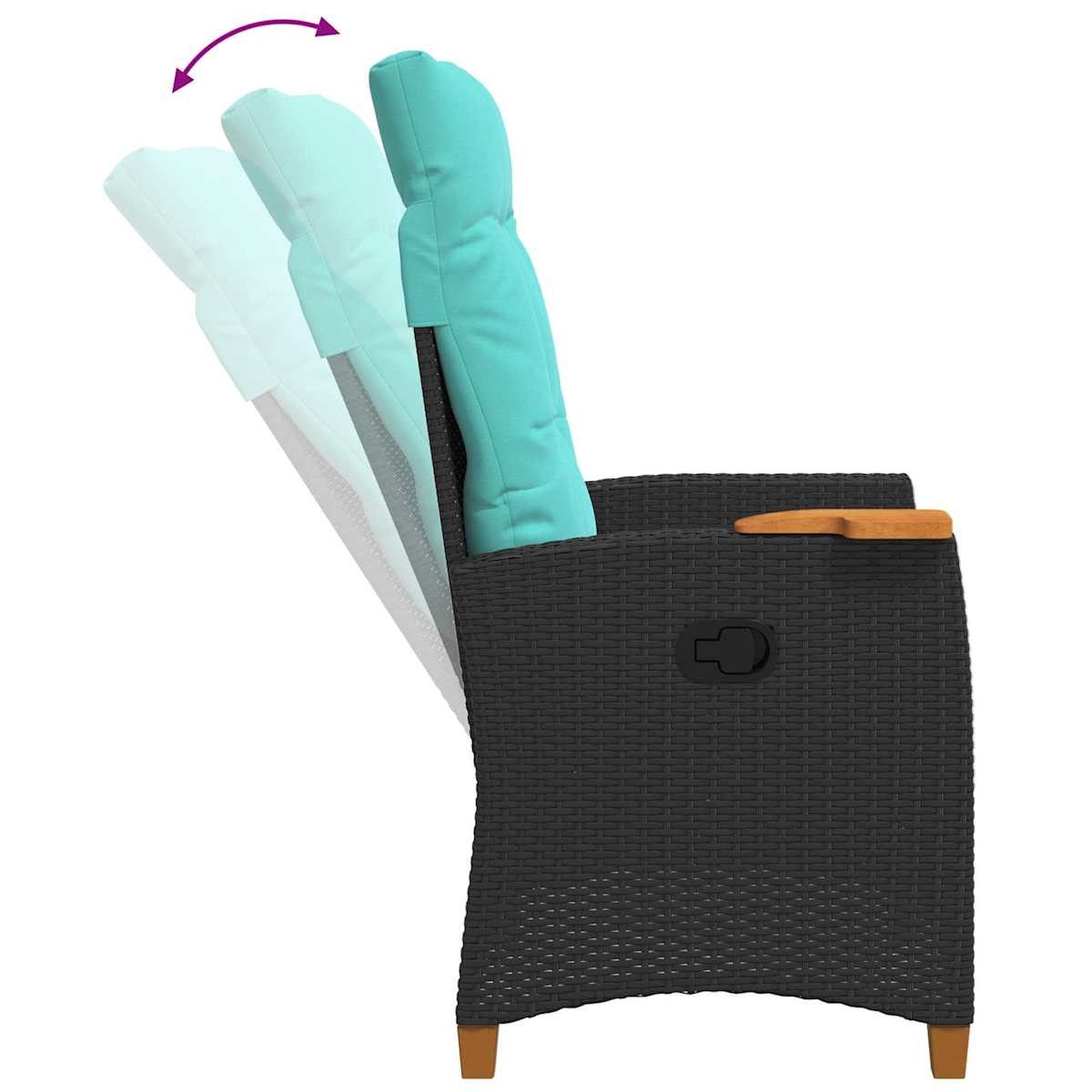 Lænestol med teplade polyrattan - Billede 8