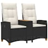 vidaXL Reguleeritav pink koos lauaga 2 -Seater 126 x 65 x 112 cm