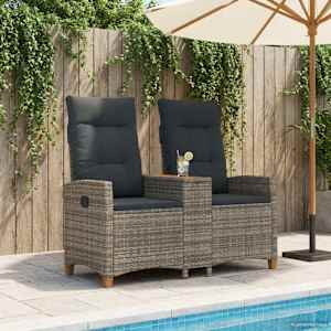 Zložljiva klop s tabelo Siva in temno siva 126 x 65 x 112 cm