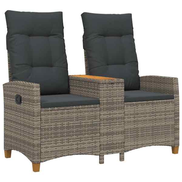 vidaXL Reguleeritav pink koos lauaga 2 -Seater 126 x 65 x 112 cm