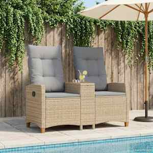 Zložljiva klop s tabelo Bež in svetlo siva 126 x 65 x 112 cm