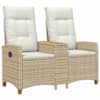vidaXL Reguleeritav pink koos lauaga 2 -Seater 126 x 65 x 112 cm