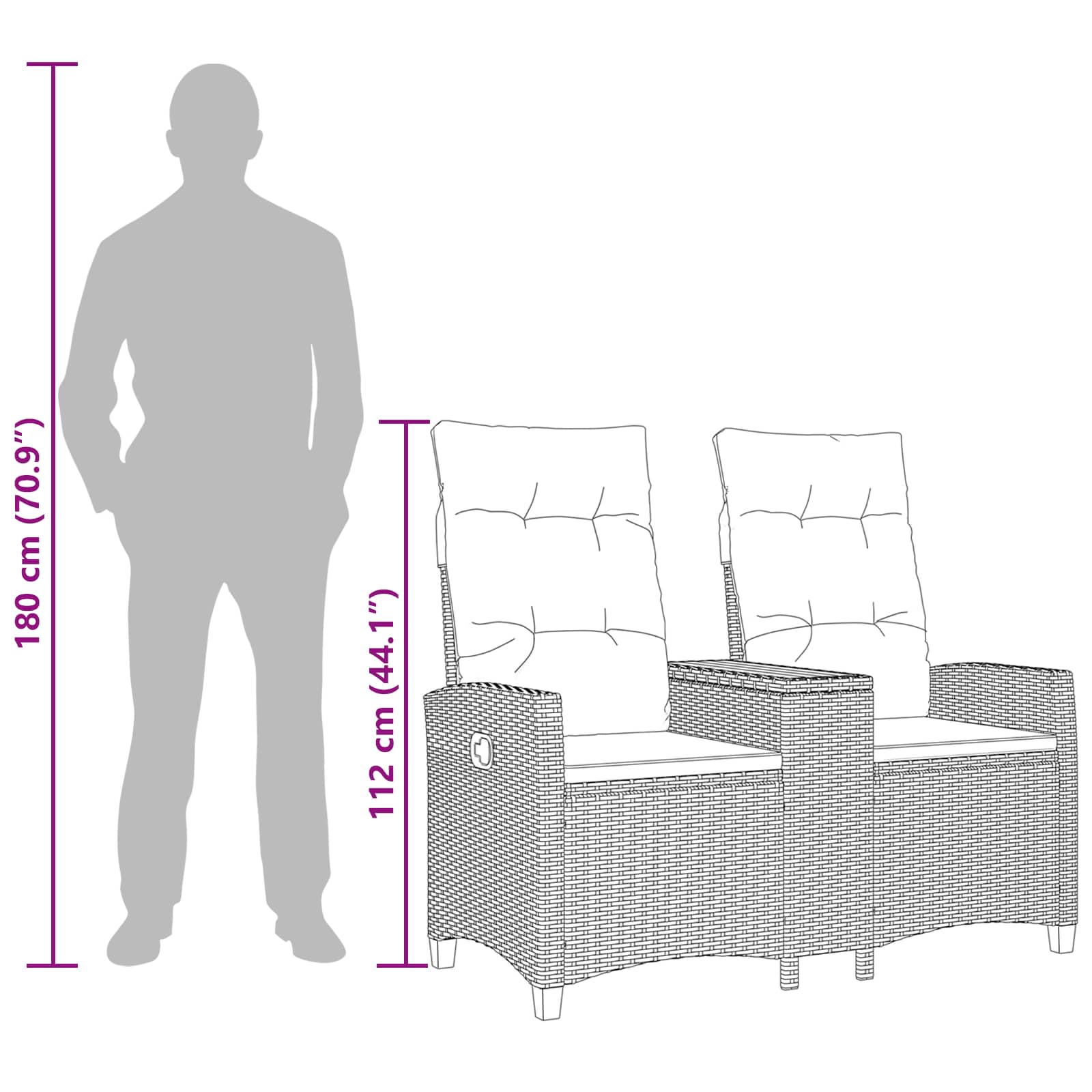 Люлееща се пейка с маса Сив и тъмен син 126 x 65 x 112 см - Image 10
