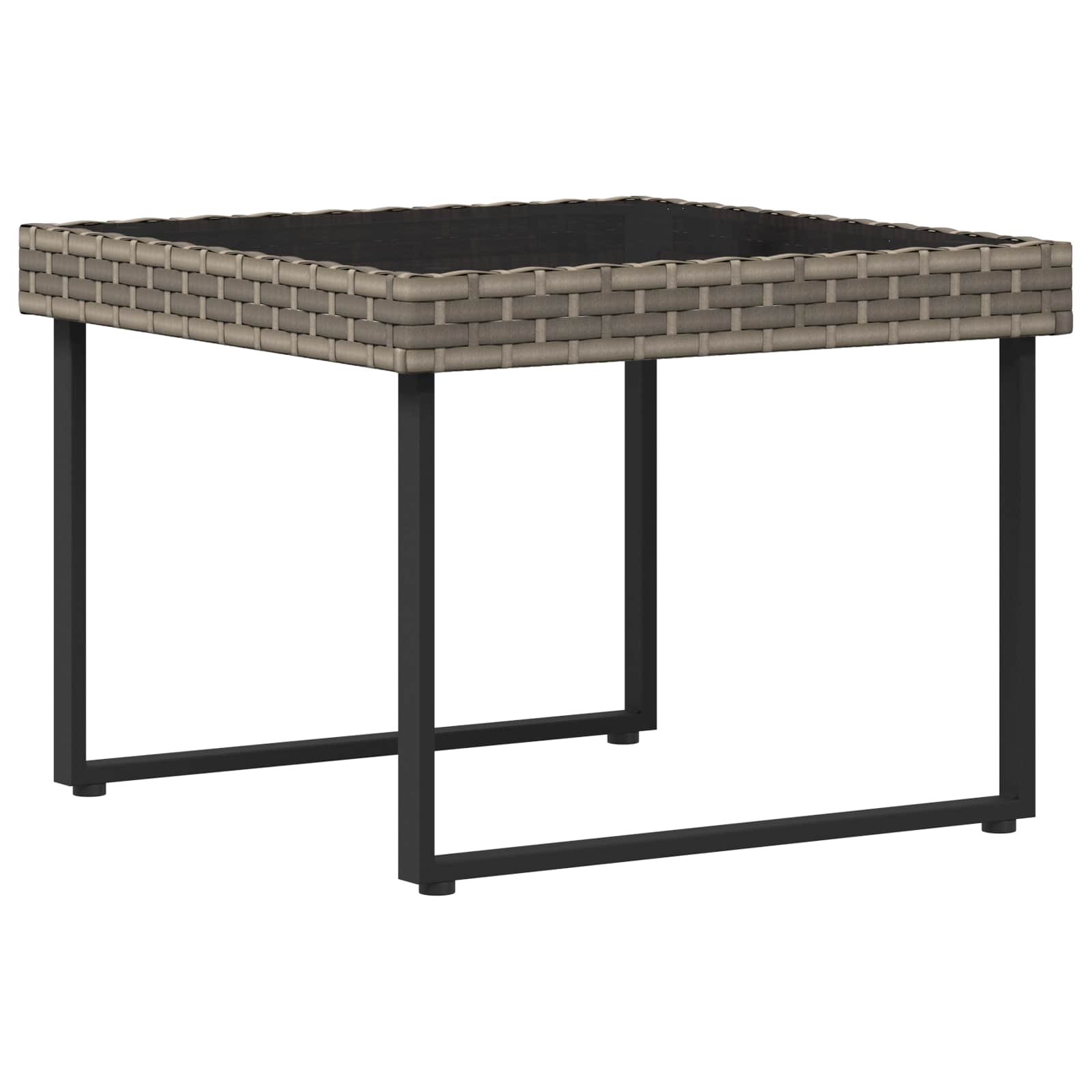 Komplet vrtnem sedežu z blazino 2 pcs Siva Poli ratan in jeklo - slika 5