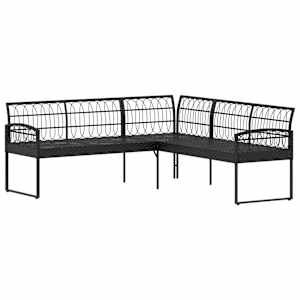 Sada zahradních pohovek 2 pcs Černá a krémová Poly Rattan Ocel - obrázek 6