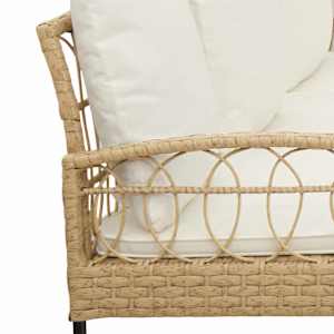 Sada zahradních pohovek 2 pcs Přírodní Poly Rattan Ocel - obrázek 7