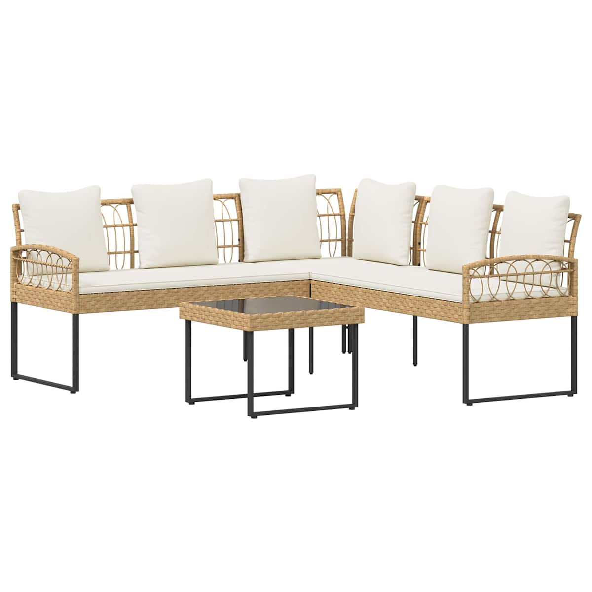 Havesofa Sæt 2 stk. Poly Rattan Stål - Billede 2