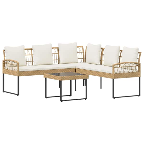vidaXL Aia Diivanikomplekt 2 tk Neutraalne Pol&uuml; Rattan Teras