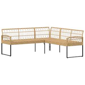Sada zahradních pohovek 2 pcs Přírodní Poly Rattan Ocel - obrázek 5