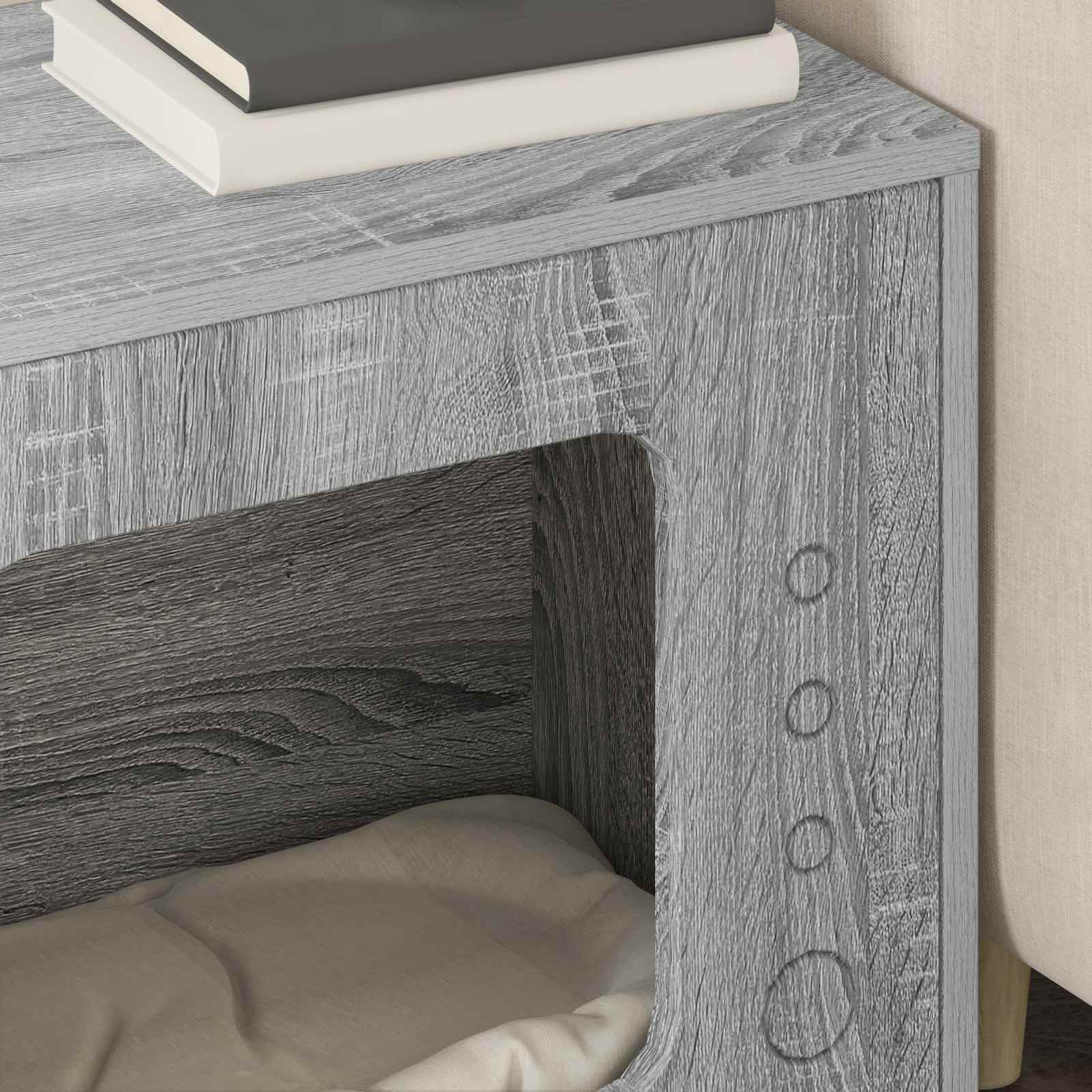 Kissatalo Harmaa Sonoma 51 x 30 x 42 cm Tekninen puu - Image 4