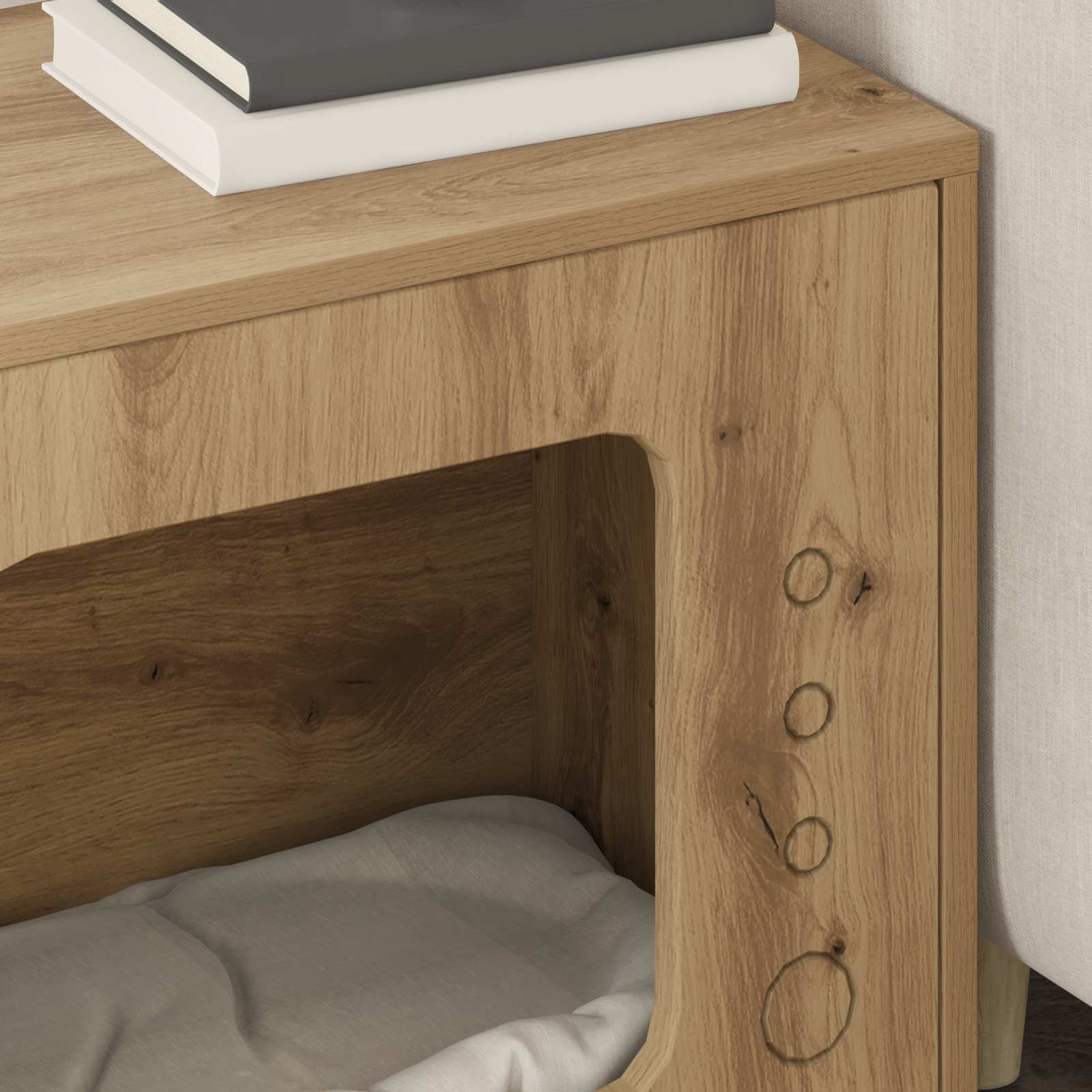 Kissatalo Taidekoivu 51 x 30 x 42 cm Tekninen puu - Image 4