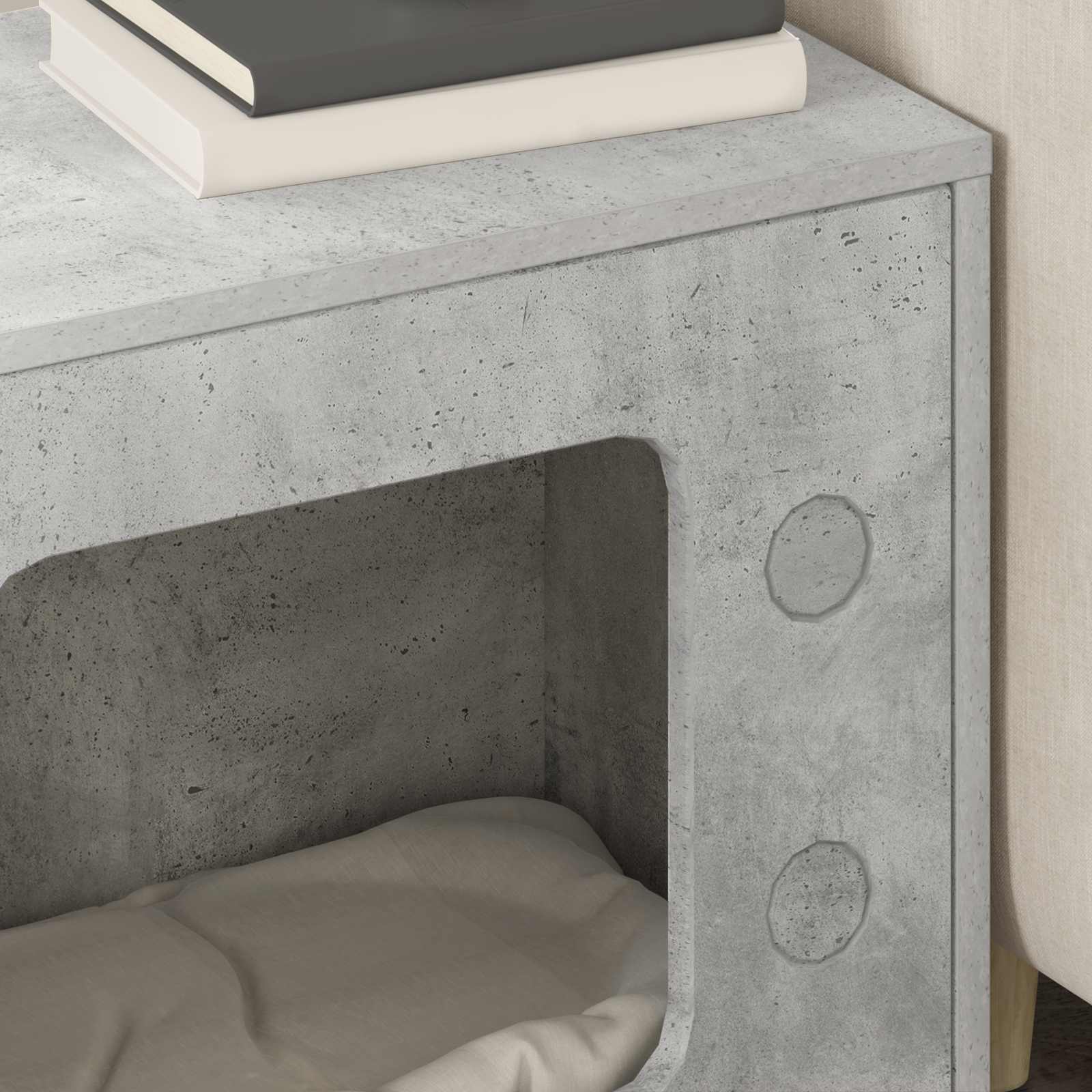 Kissatalo Betoni 51 x 30 x 52 cm Tekninen puu - Image 4