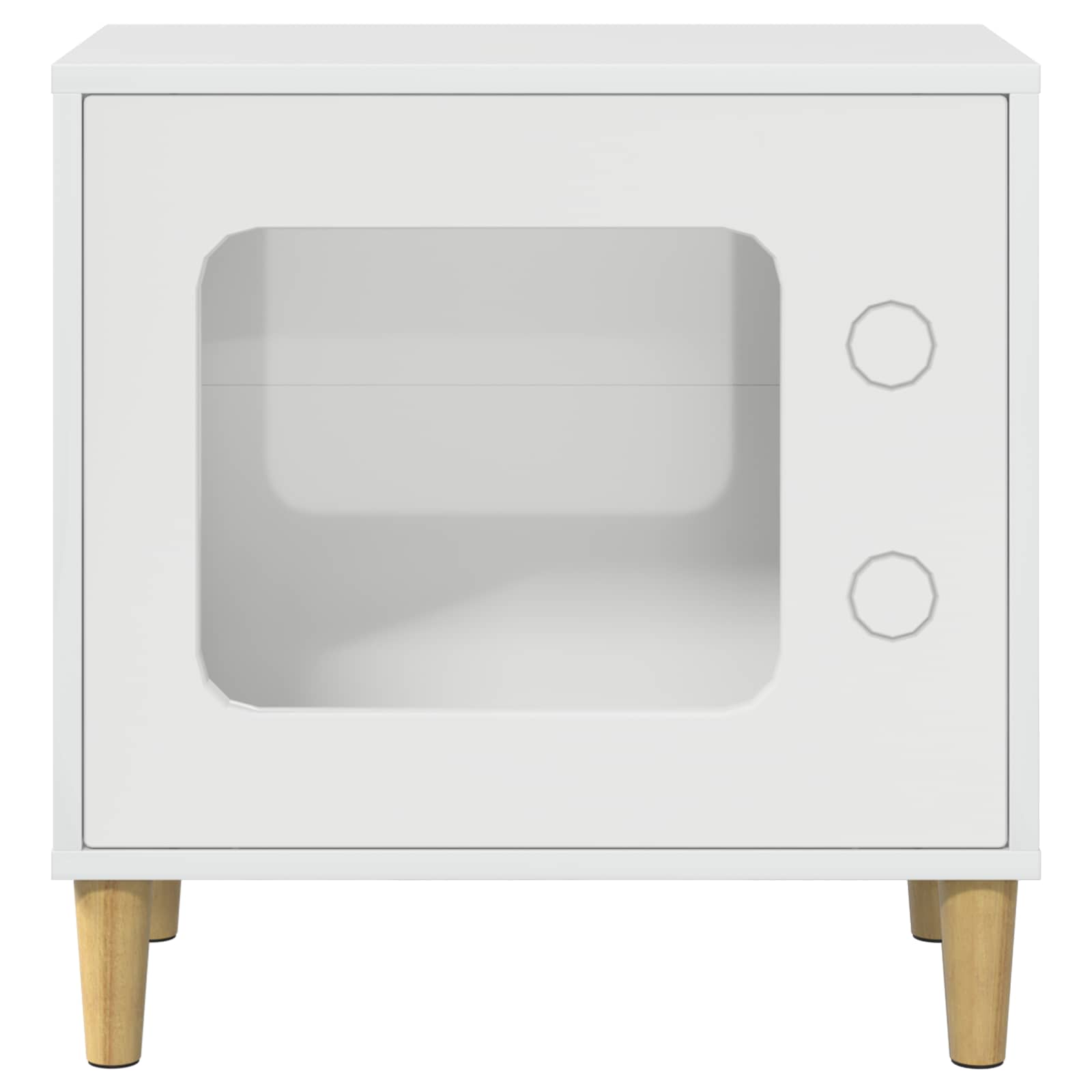 Kissatalo Kiiltävä Valkoinen 51 x 30 x 52 cm Tekninen puu - Image 5