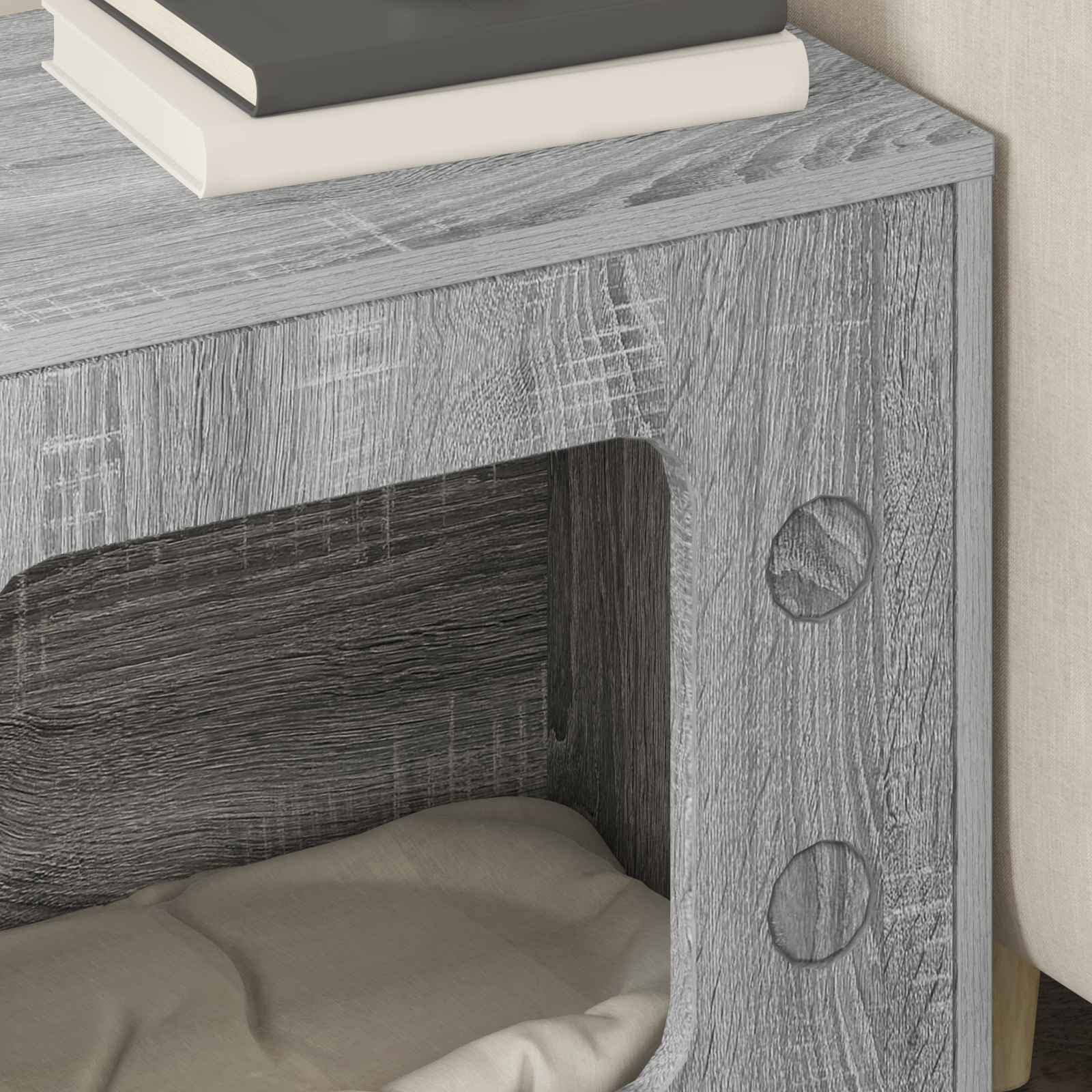 Kissatalo Harmaa Sonoma 51 x 30 x 52 cm Tekninen puu - Image 4