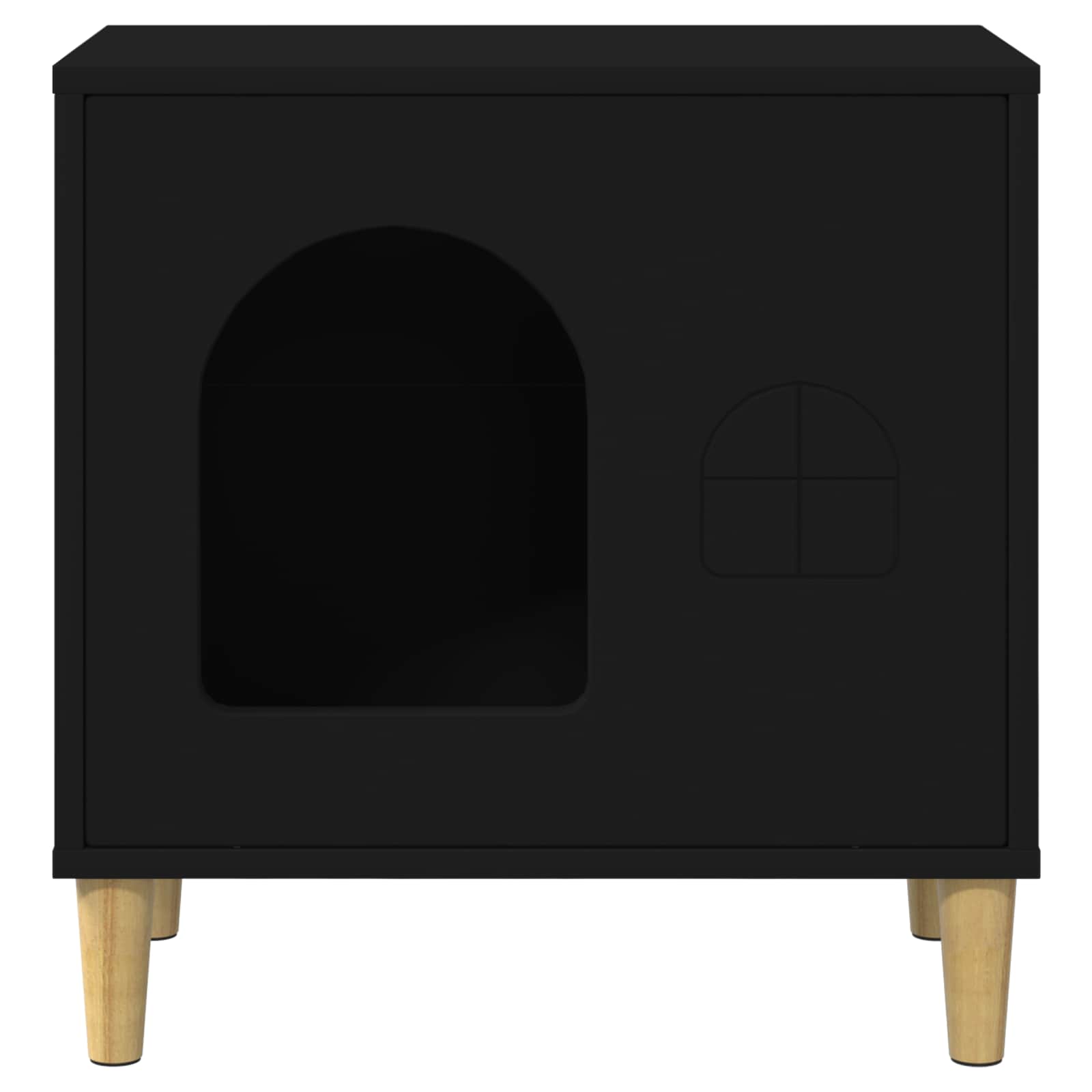 Kissatalo Musta 51 x 30 x 52 cm Tekninen puu - Image 5