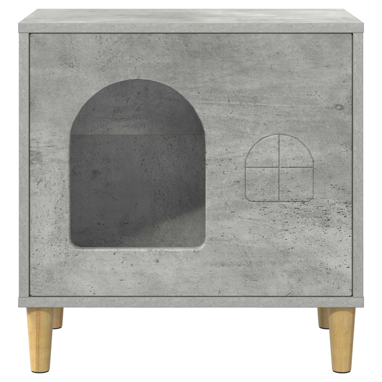 Kissatalo Betoni 51 x 30 x 52 cm Tekninen puu - Image 5