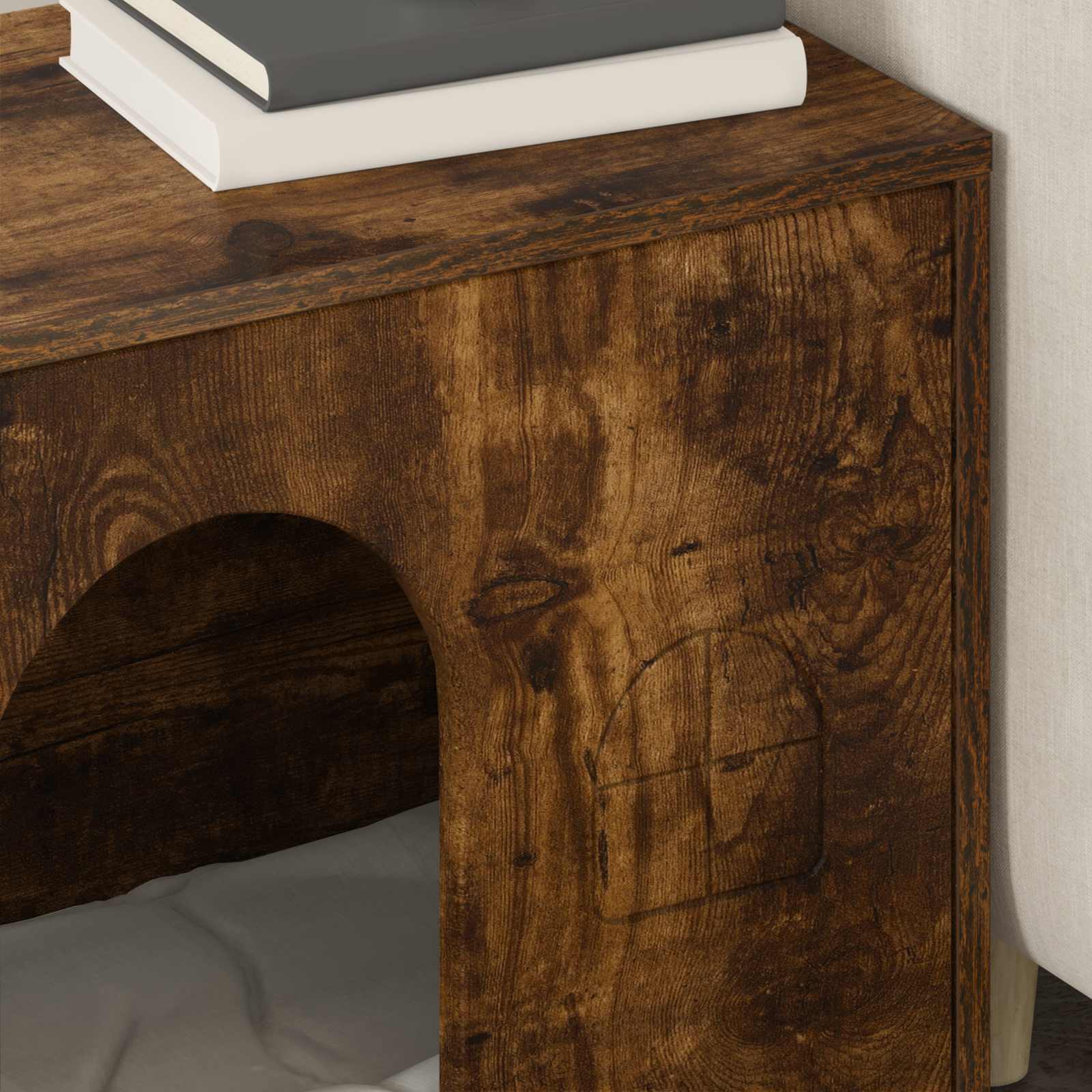 Kissatalo Savupähkinä 51 x 30 x 52 cm Tekninen puu - Image 4