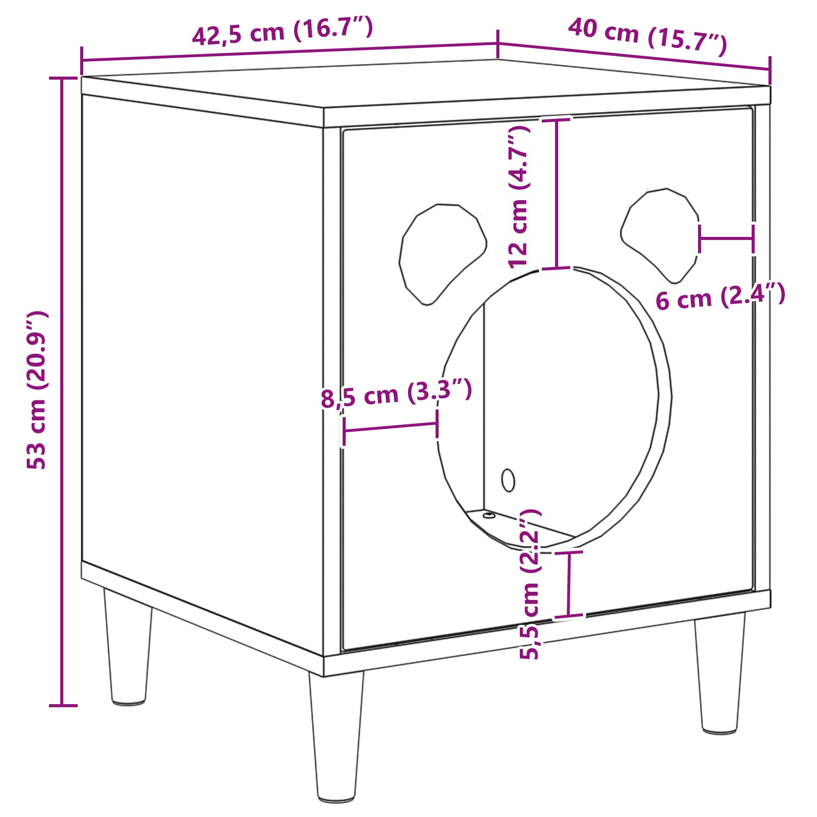 Casa pentru pisici Alb 42,5 x 40 x 53 cm Lemn compozit [10]