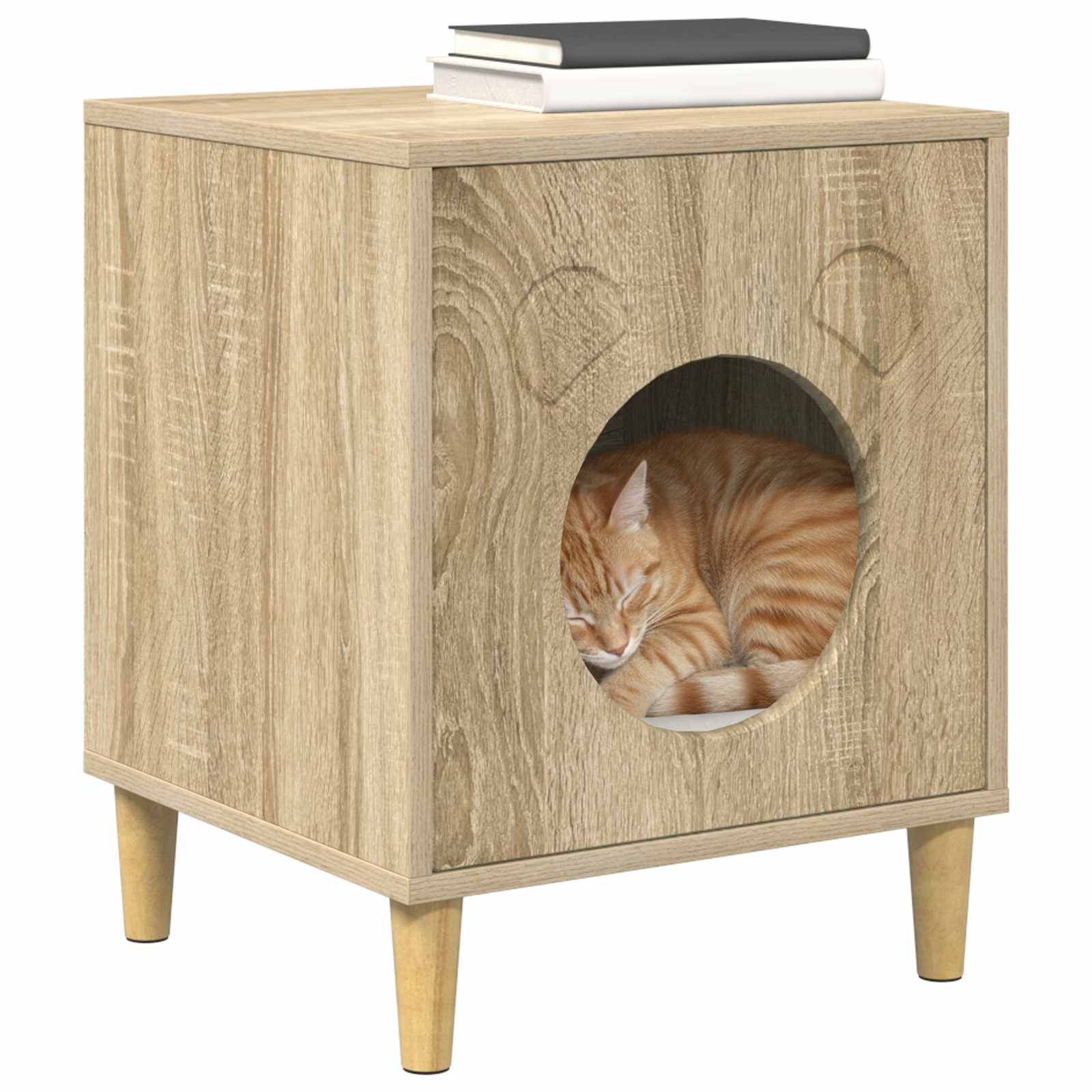 vidaXL Kattenhuis Sonoma 42,5 x 40 x 53 cm Bewerkt hout