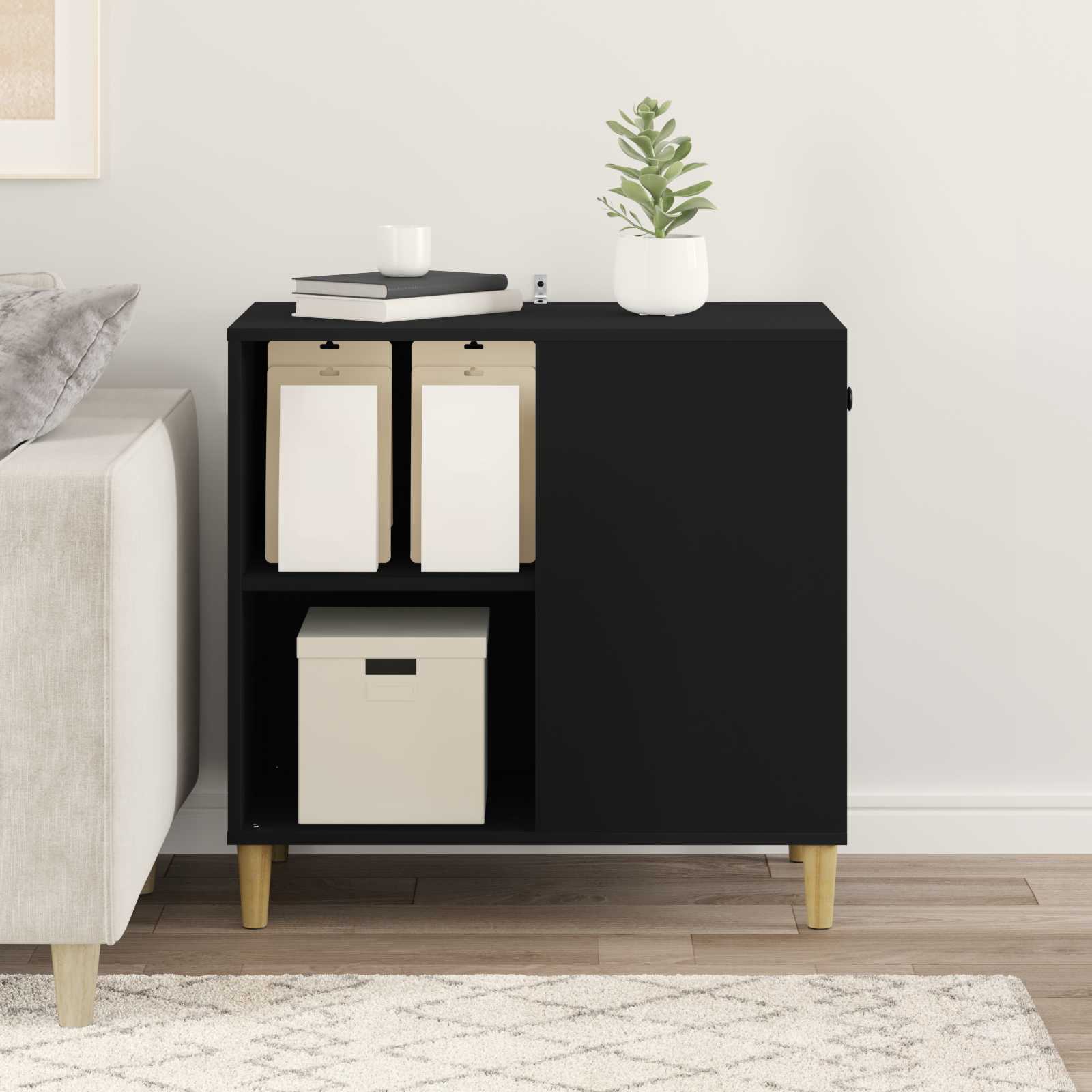 Kissatalo Musta 72 x 42.5 x 70 cm Tekninen puu - Image 4