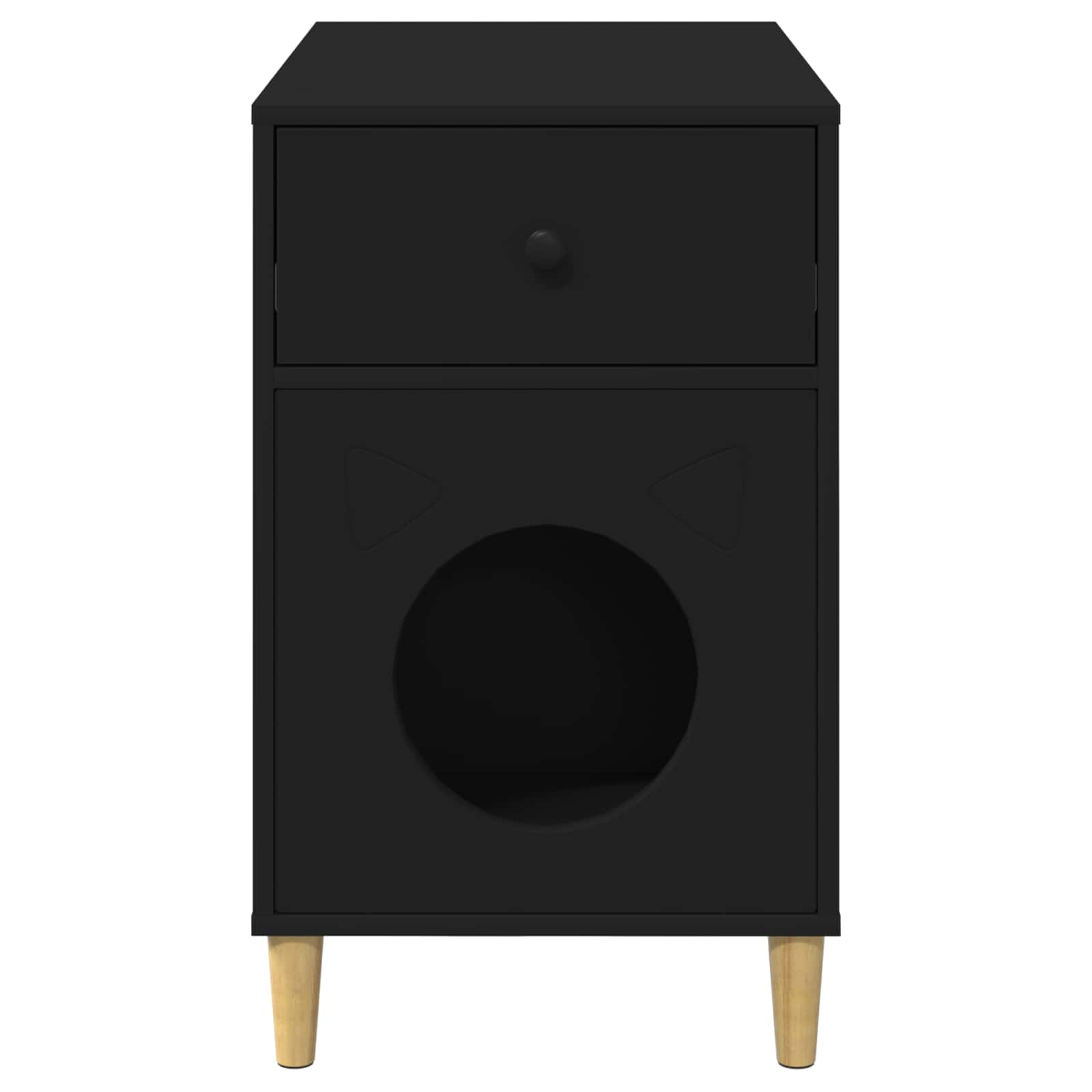 Kissatalo Musta 72 x 42.5 x 70 cm Tekninen puu - Image 7