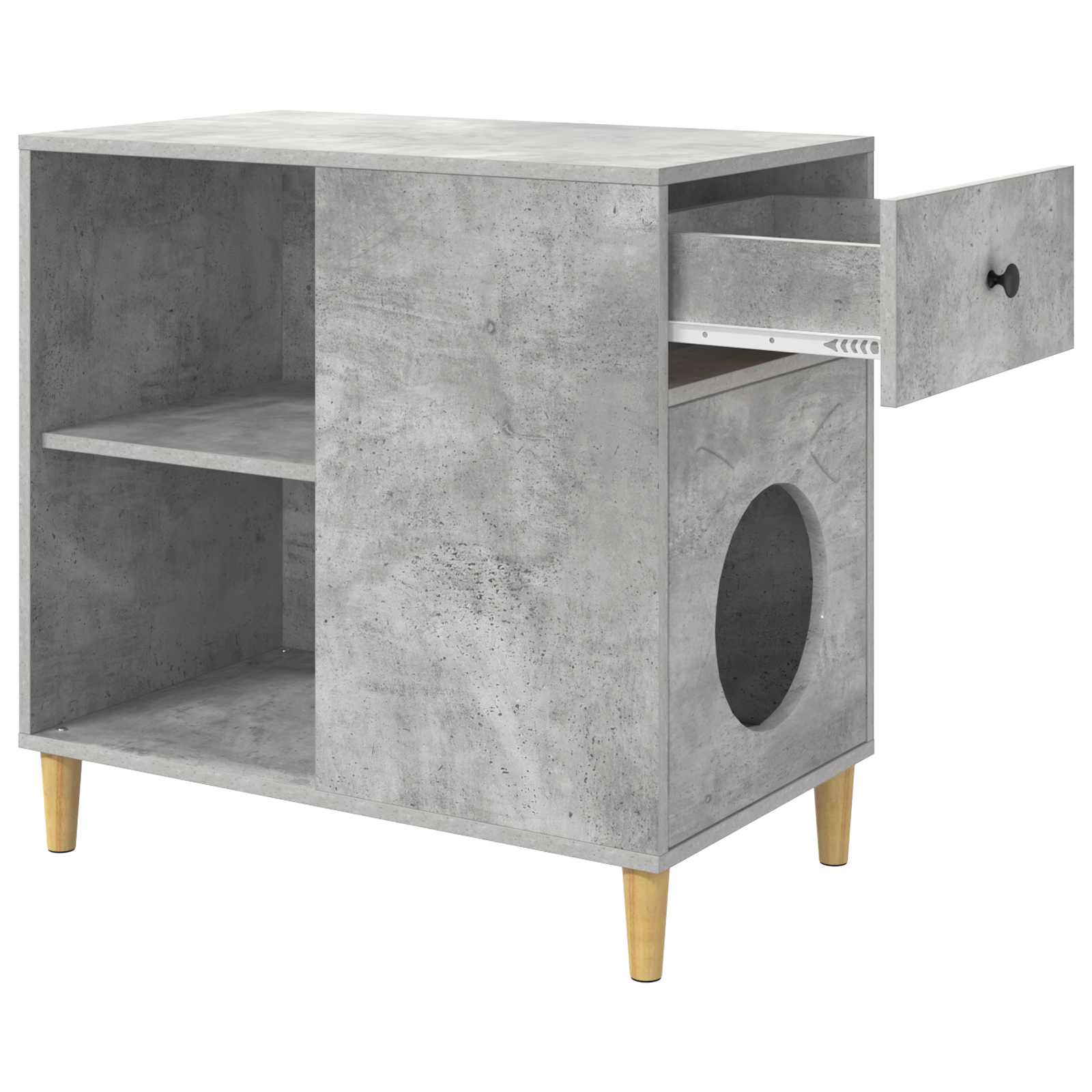 Kissatalo Betoni 72 x 42.5 x 70 cm Tekninen puu - Image 5