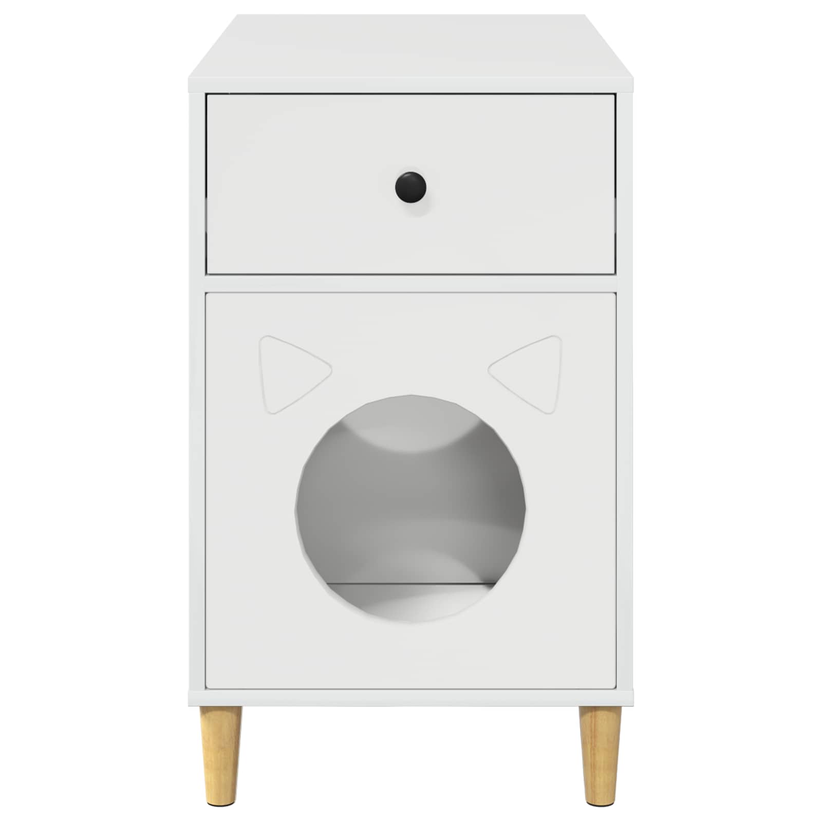 Kissatalo Kiiltävä Valkoinen 72 x 42.5 x 70 cm Tekninen puu - Image 7