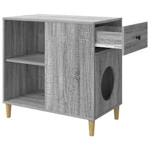 Kočičí dům Šedá Sonoma 72 x 42.5 x 70 cm kompozitní dřevo - obrázek 5