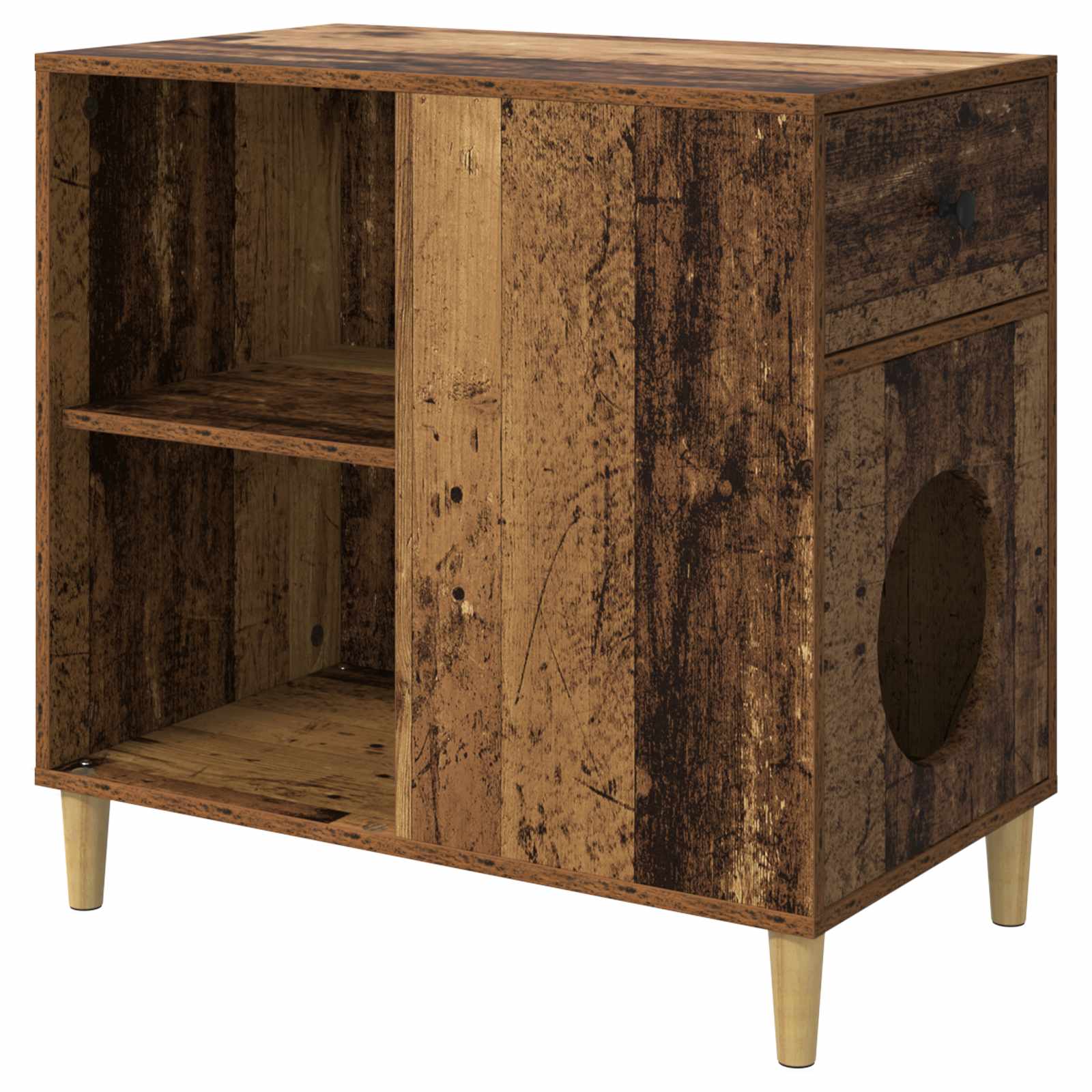 Kissatalo Vanha puu 72 x 42.5 x 70 cm Tekninen puu