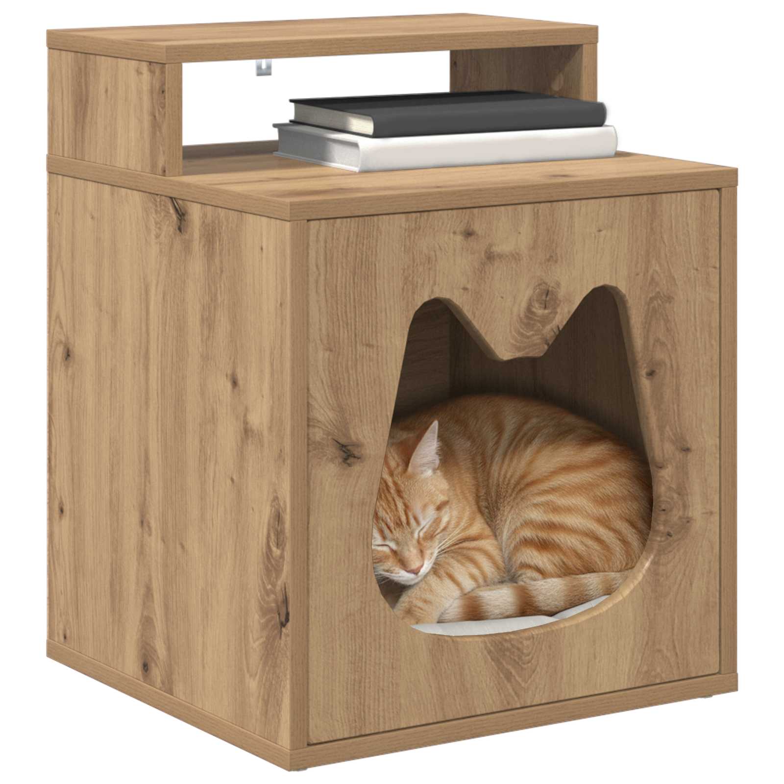 vidaXL Kattenhuis Ambachtelijk eiken 42,5 x 40 x 52,5 cm Bewerkt hout