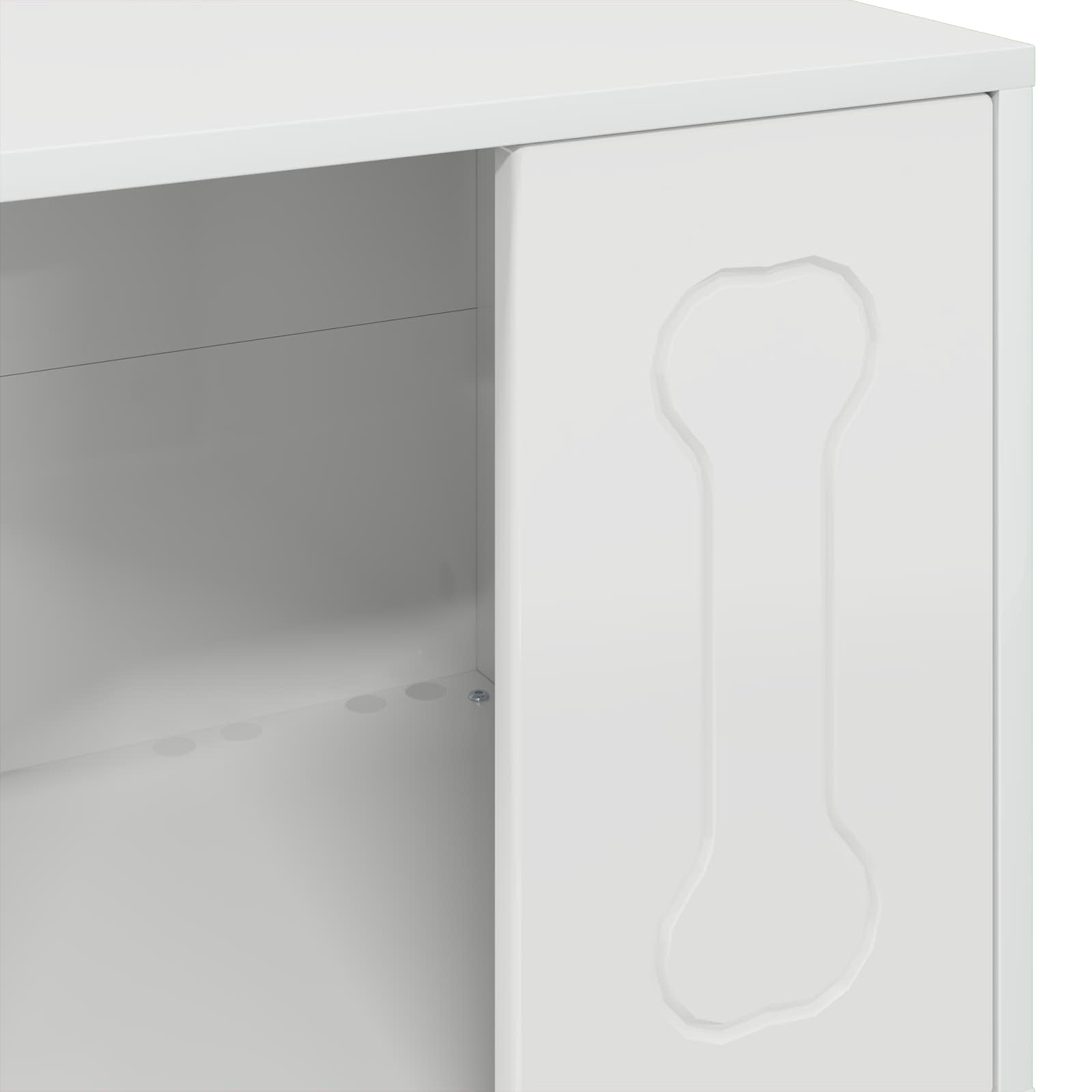 Hondenhuis Glanzend Wit 44 x 42 x 49 cm Bewerkt hout image 8