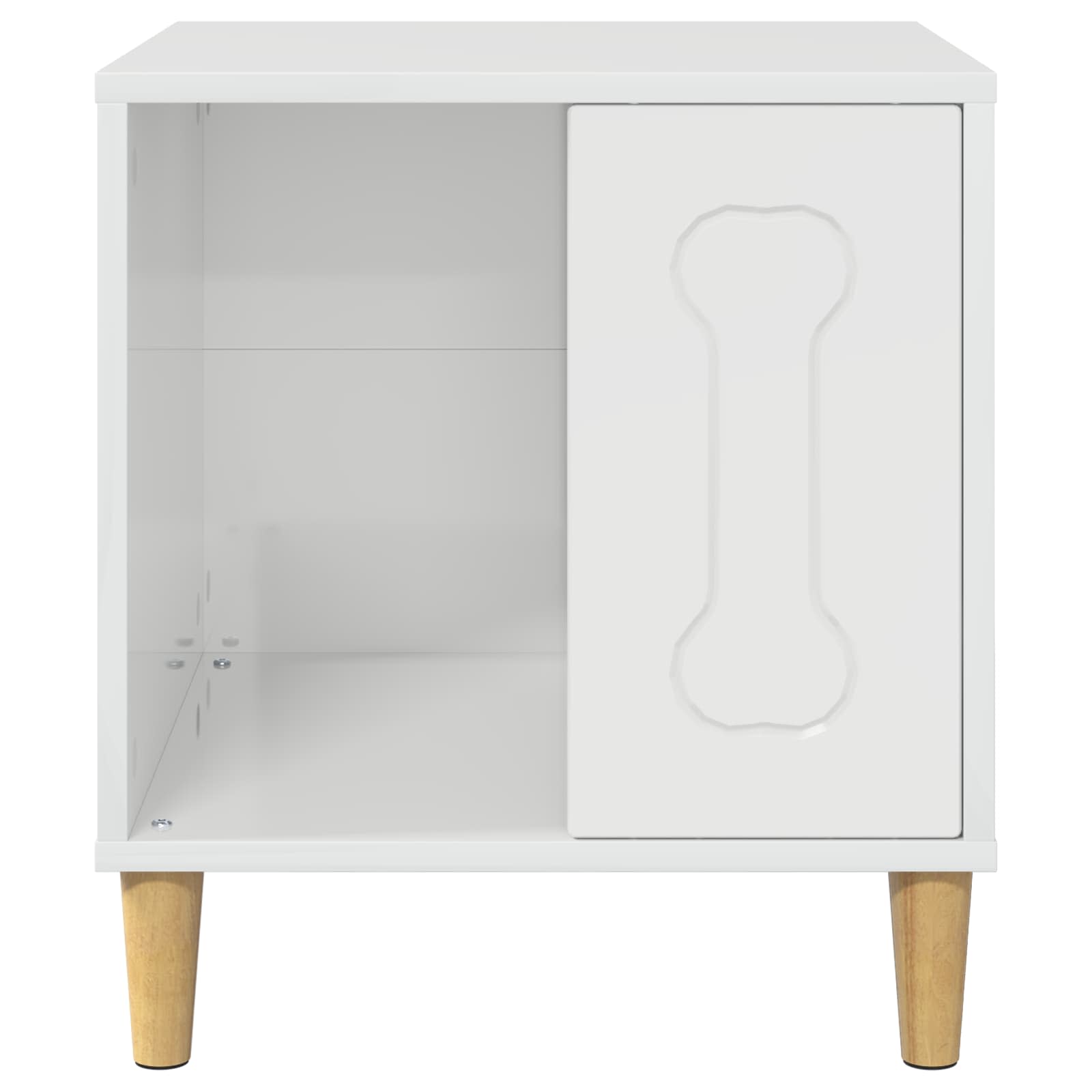 Hondenhuis Glanzend Wit 44 x 42 x 49 cm Bewerkt hout image 5