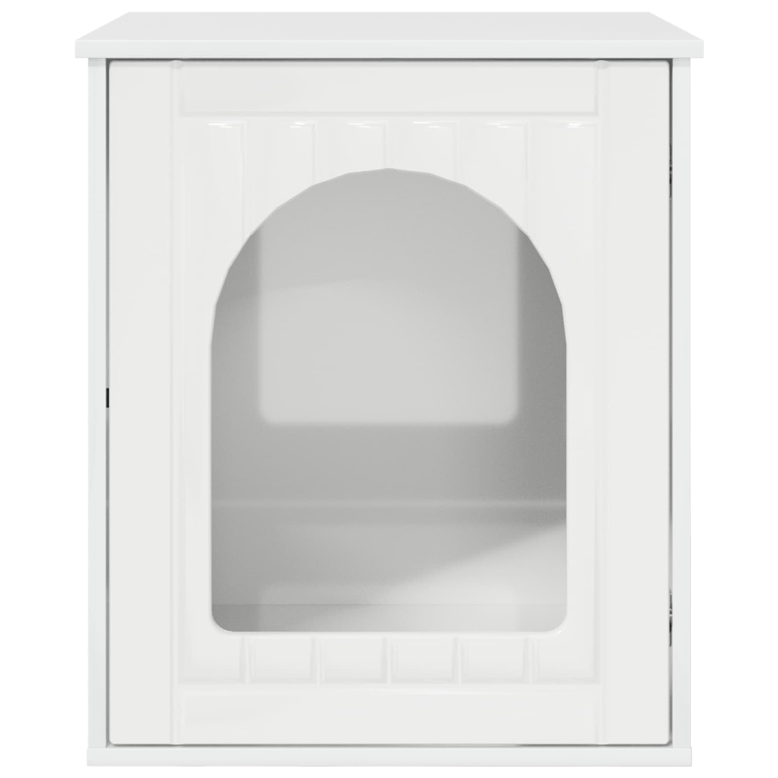 Casa pentru pisici Alb Lucios 53 x 52 x 62 cm Lemn compozit [5]