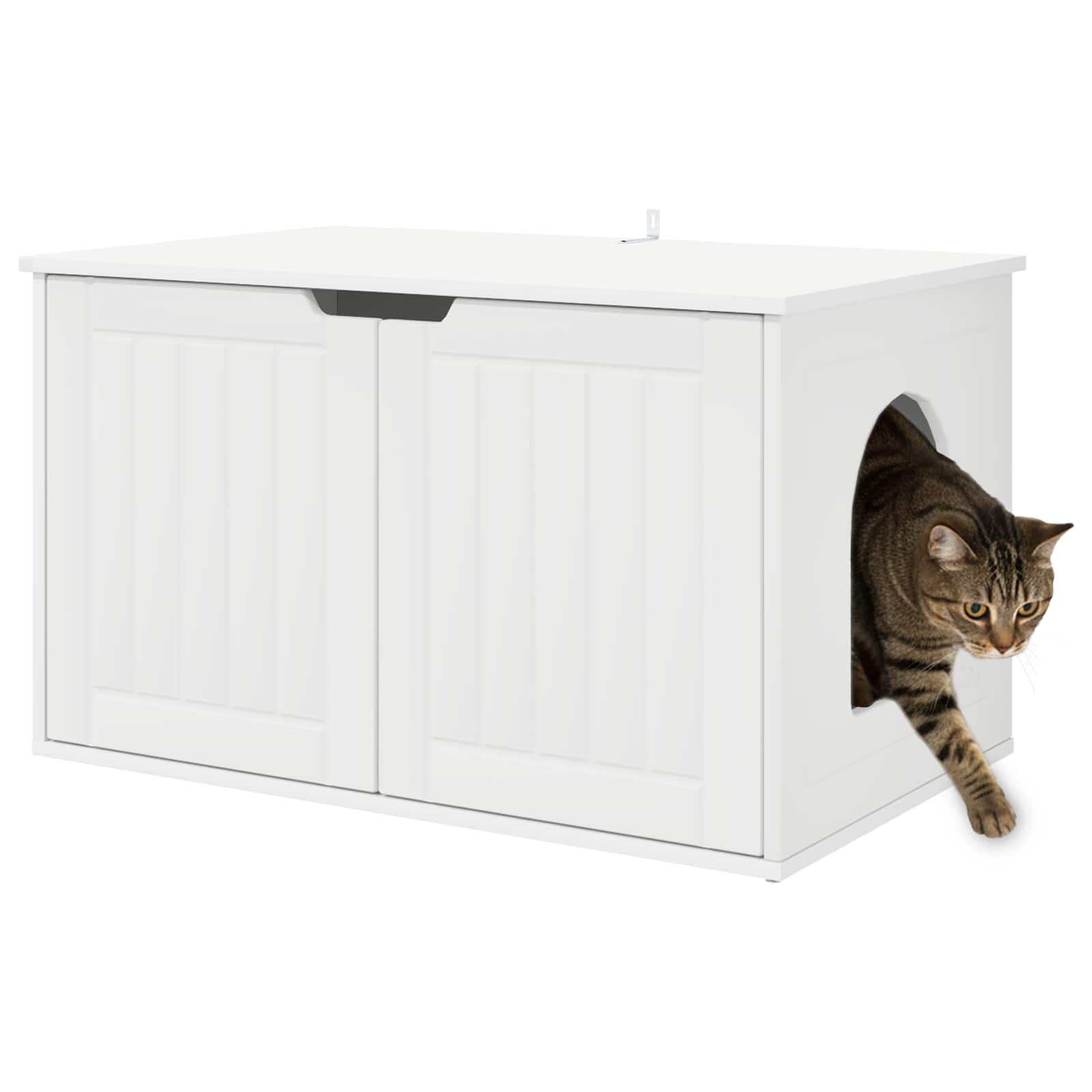 vidaXL Kattenhuis Wit 85 x 55 x 50 cm Bewerkt hout
