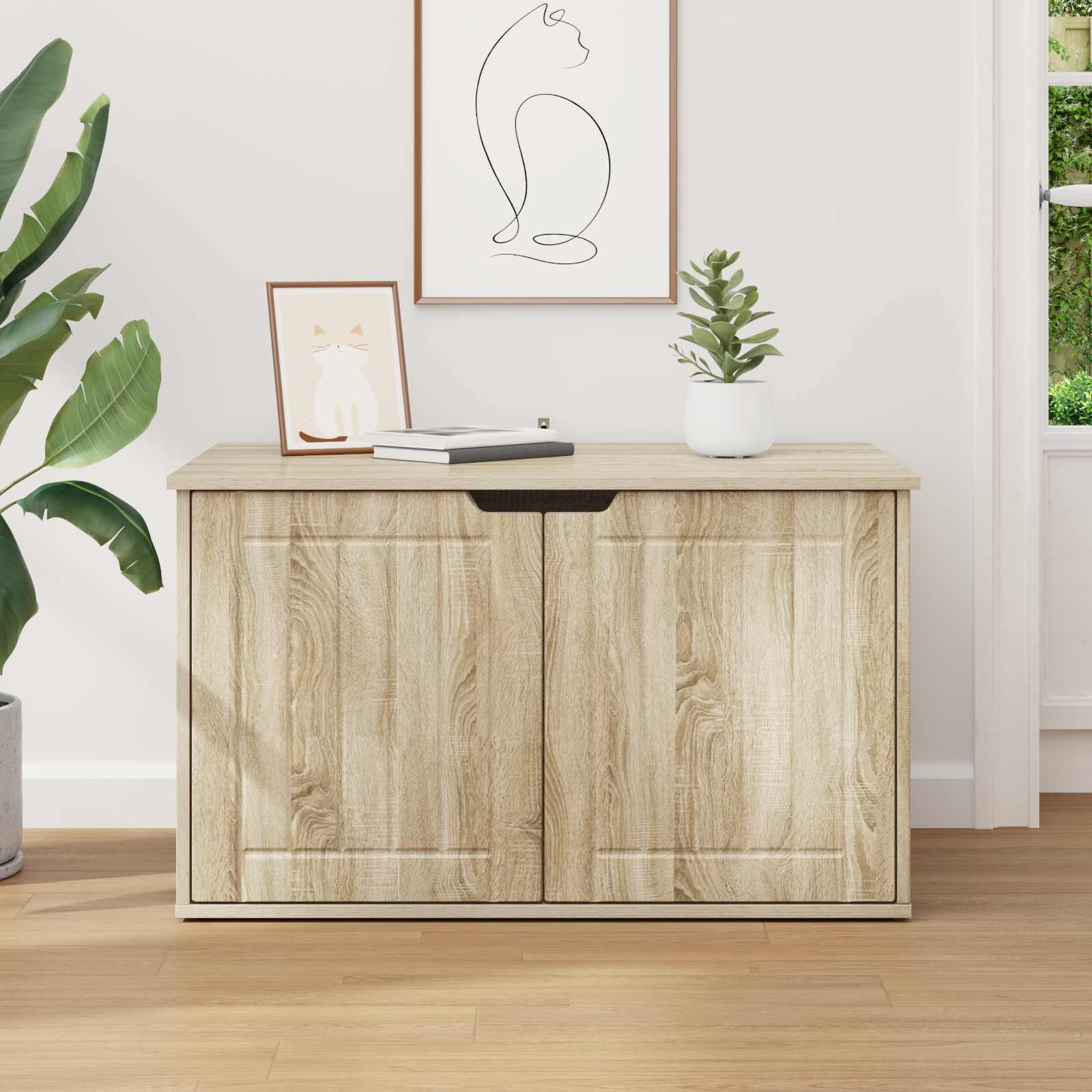 Casa pentru pisici Sonoma 85 x 55 x 53,5 cm Lemn compozit [3]