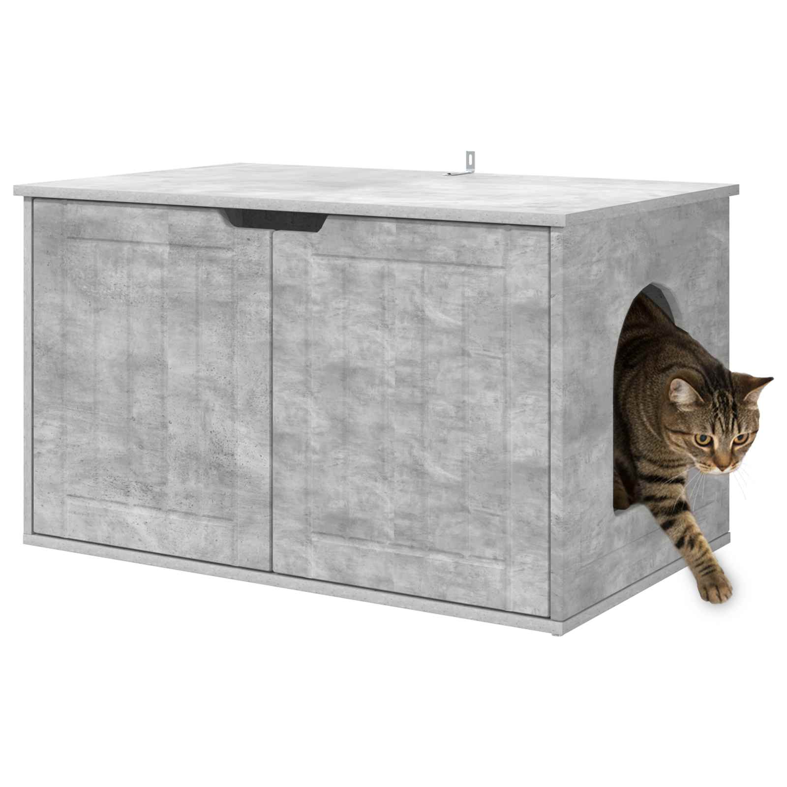 vidaXL Kattenhuis Beton 85 x 55 x 53,5 cm Bewerkt hout