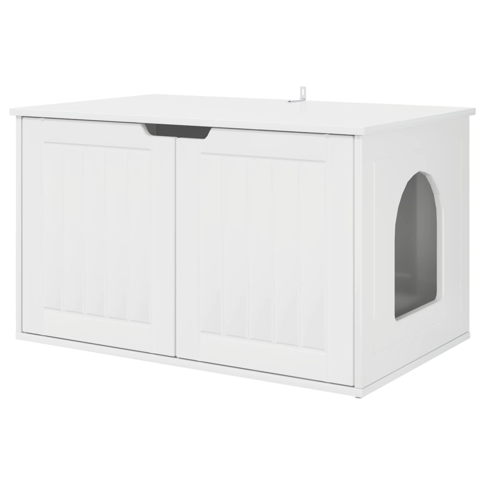 Casa pentru pisici Alb Lucios 85 x 55 x 53,5 cm Lemn compozit [1]