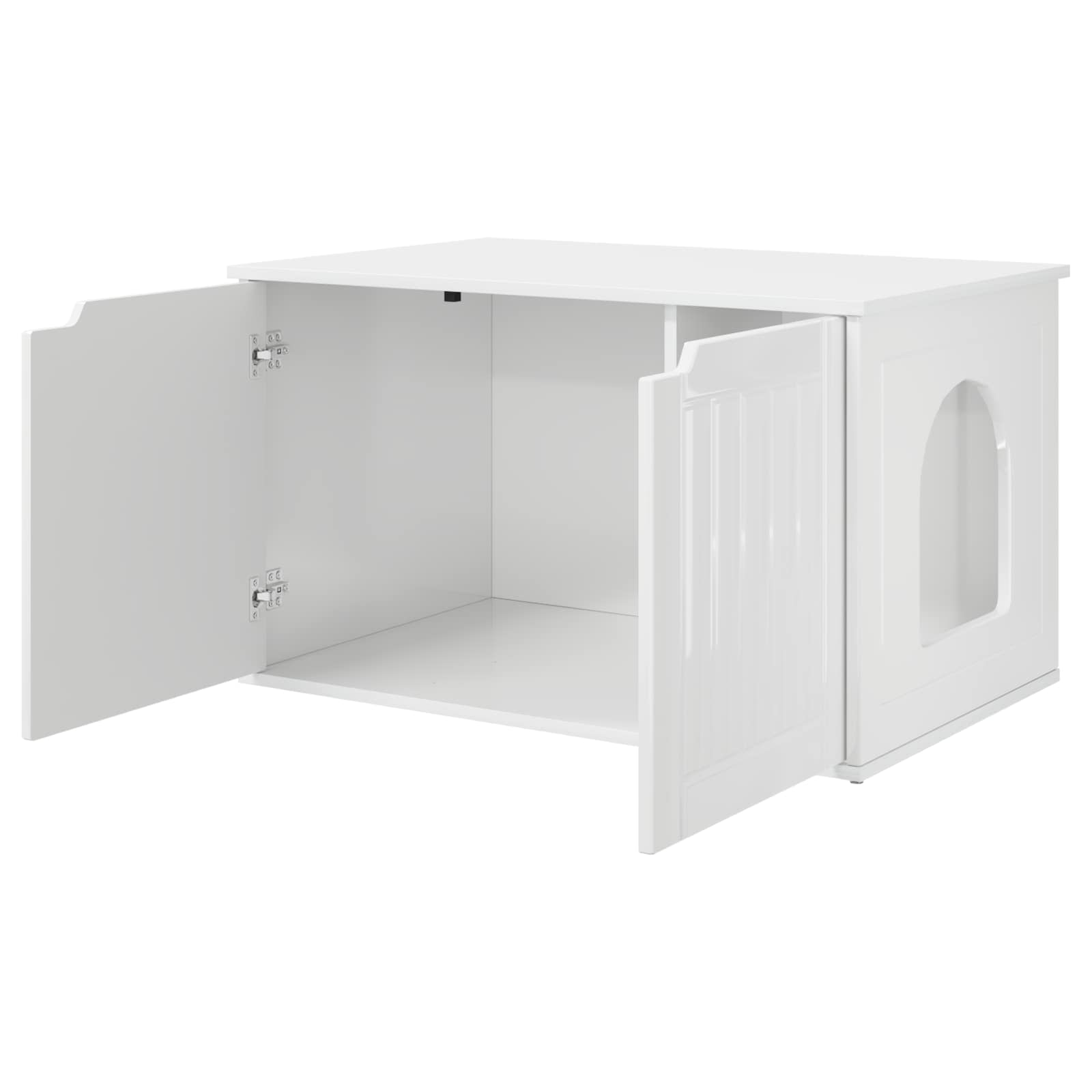 Casa pentru pisici Alb Lucios 85 x 55 x 53,5 cm Lemn compozit [4]