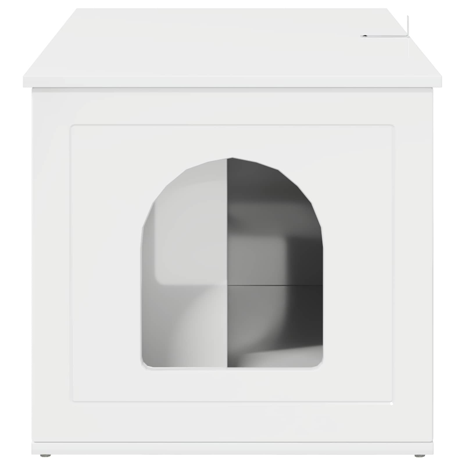 Casa pentru pisici Alb Lucios 85 x 55 x 53,5 cm Lemn compozit [7]