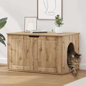 Mačja hiša Oreh 85 x 55 x 50,5 cm Konstruiran les