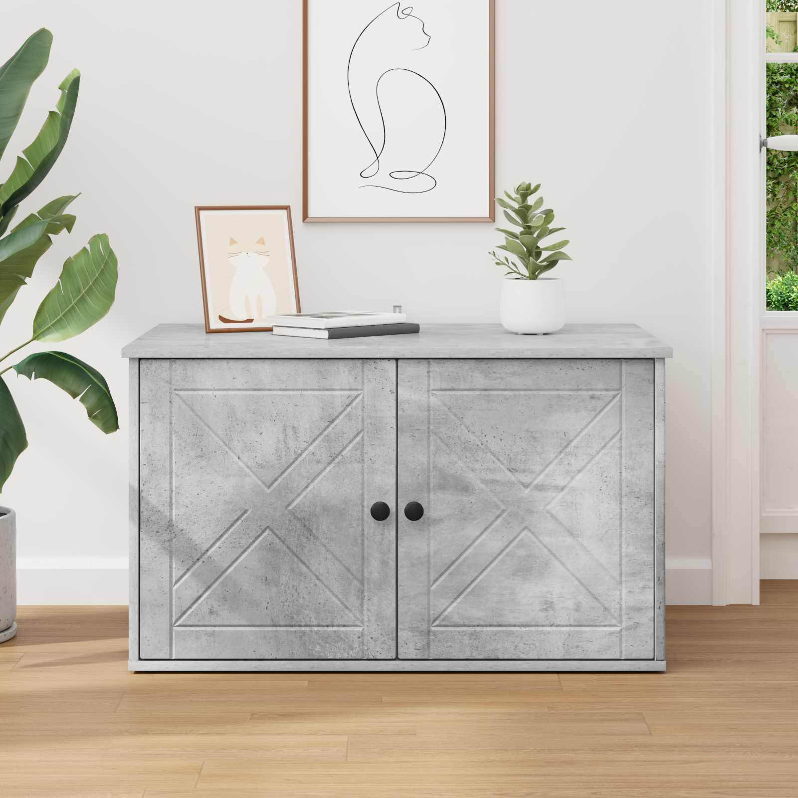 Casa pentru pisici Beton 85 x 55 x 50 cm Lemn compozit [3]