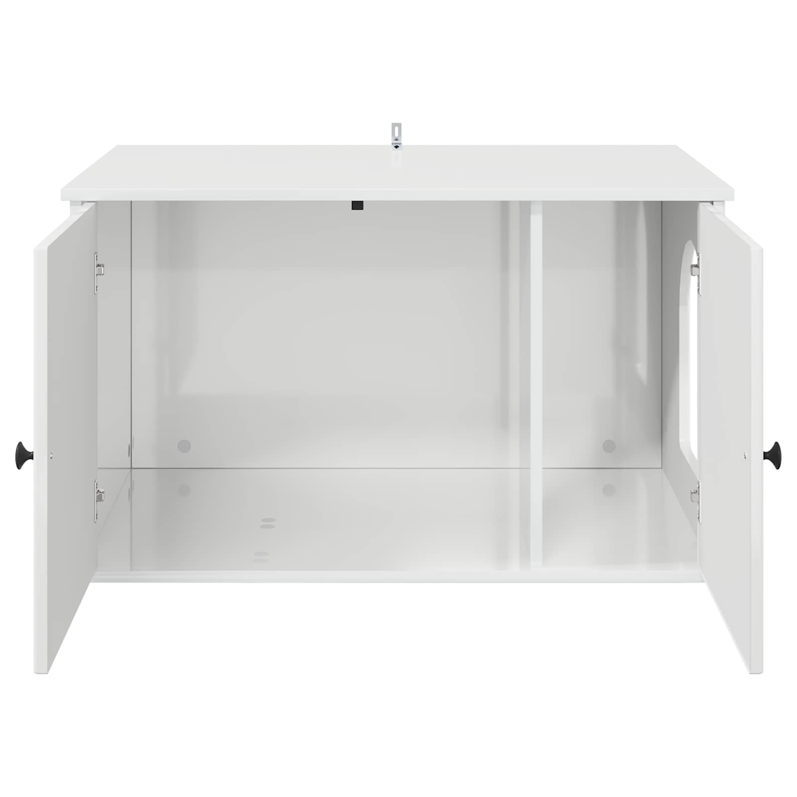 Casa pentru pisici Alb Lucios 85 x 55 x 50 cm Lemn compozit [5]