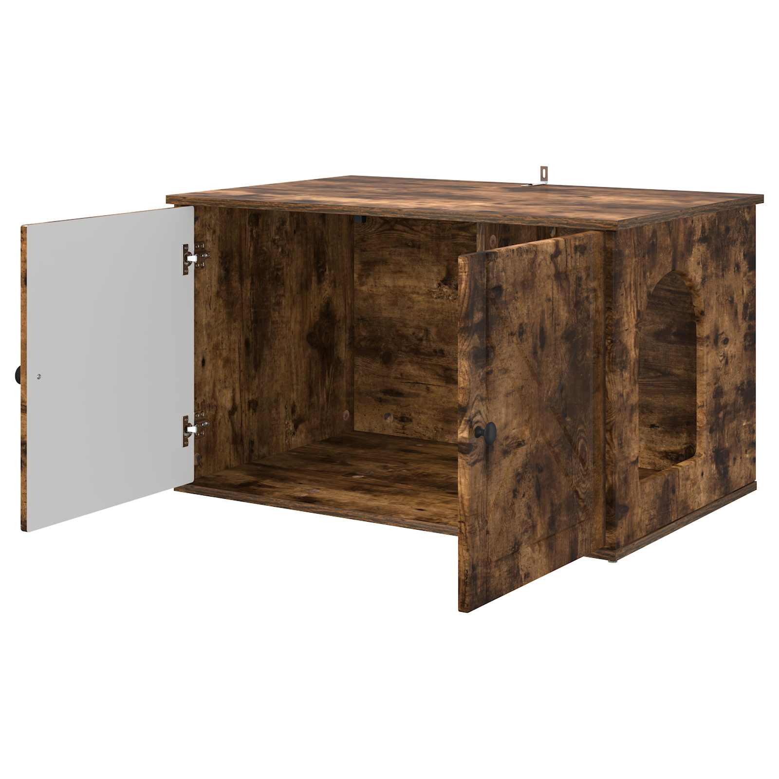 Casa pentru pisici Stejar fumuriu 85 x 55 x 50 cm Lemn compozit [4]