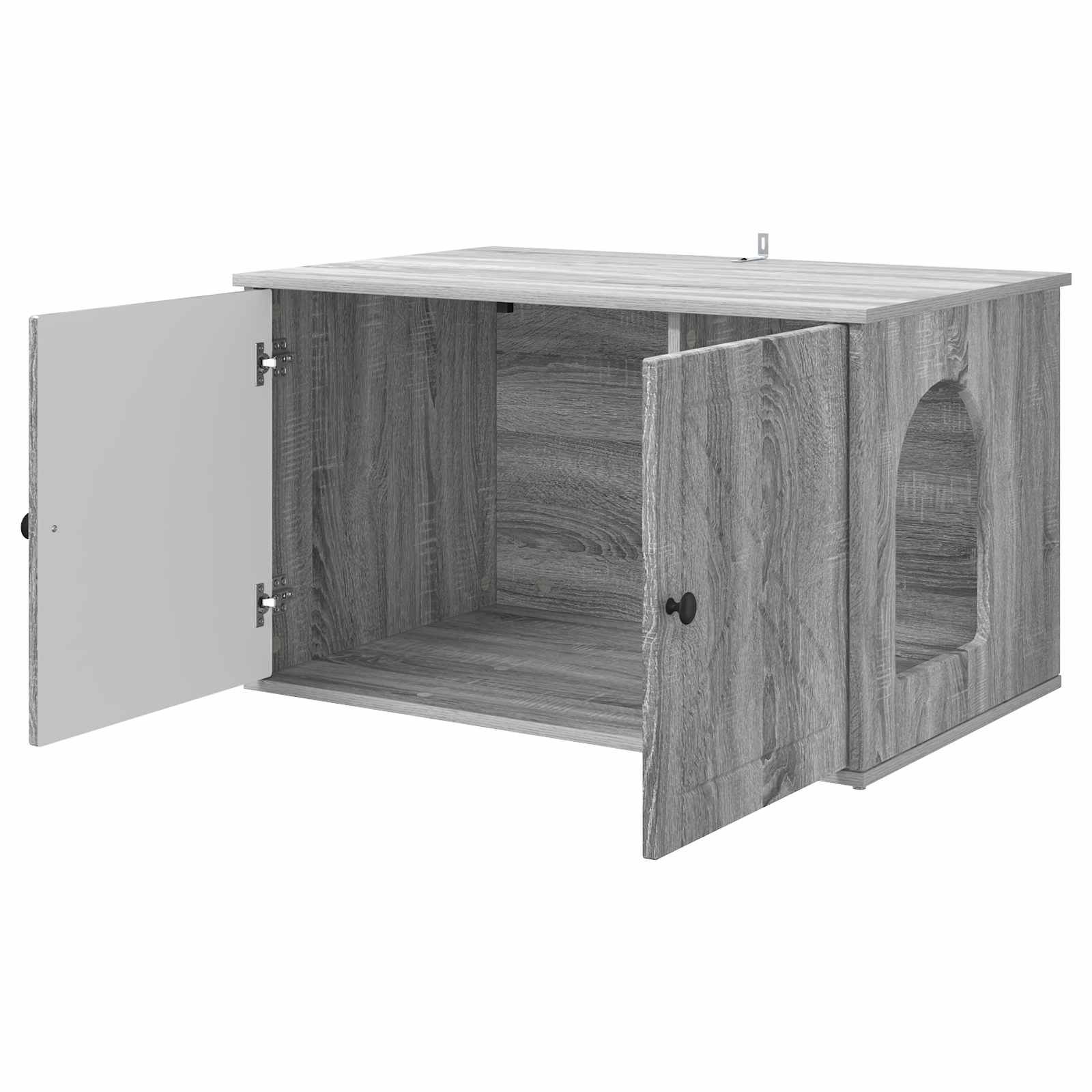 Casa pentru pisici Gri Sonoma 85 x 55 x 50 cm Lemn compozit [4]