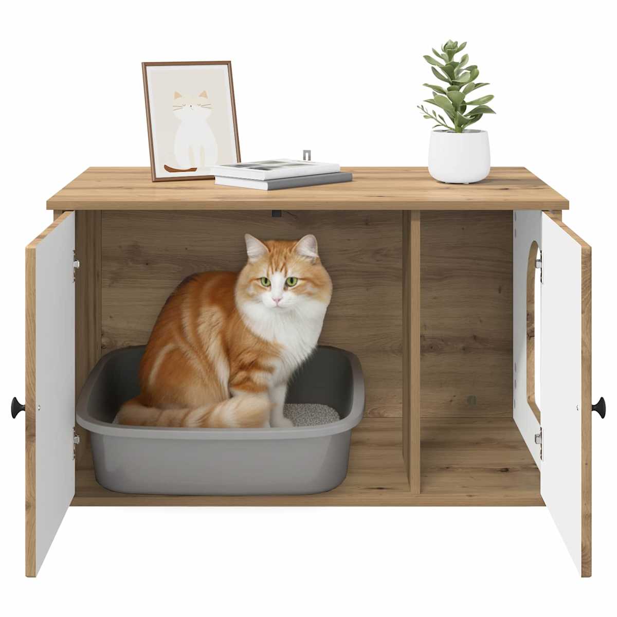 Kat Hus 85 x 55 x 50,5 cm Konstrueret træ - Billede 11