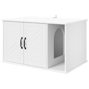 vidaXL Kassi Maja Valge 85 x 55 x 50,5 cm Tehispuit