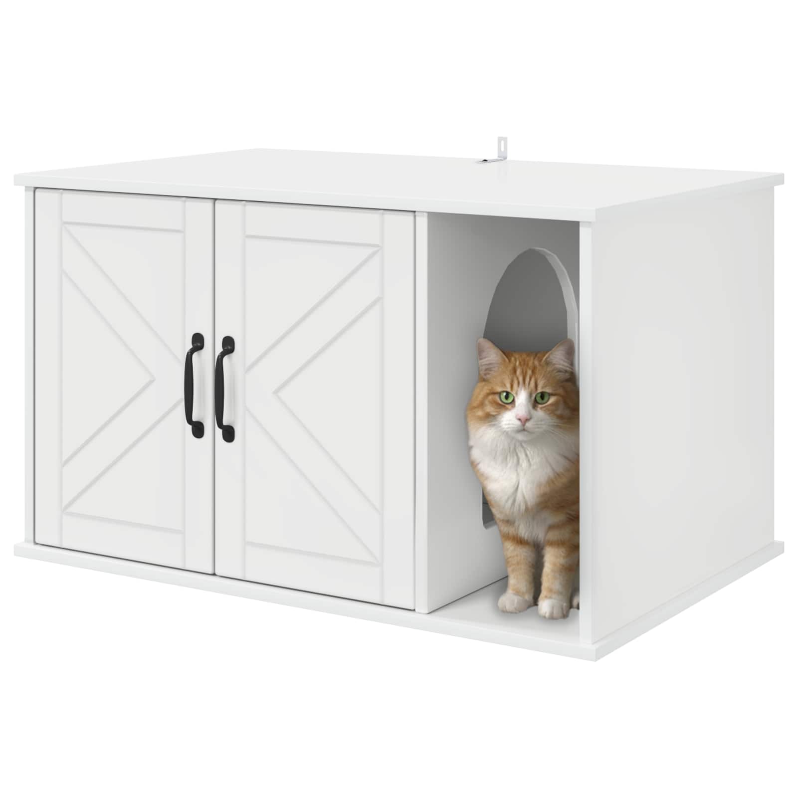 vidaXL Kattenhuis Glanzend Wit 85 x 55 x 50 cm Bewerkt hout