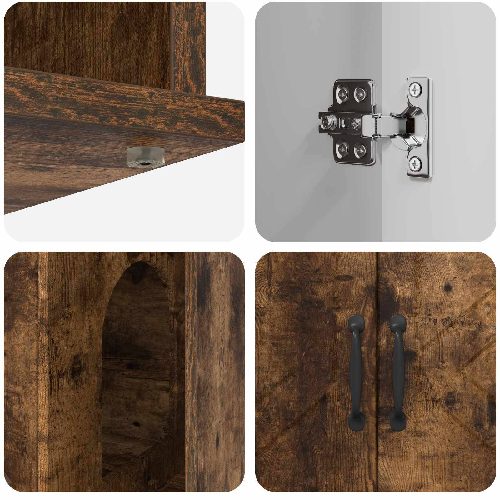 Kattenhuis Gerookt eiken 85 x 55 x 50 cm Bewerkt hout image 9