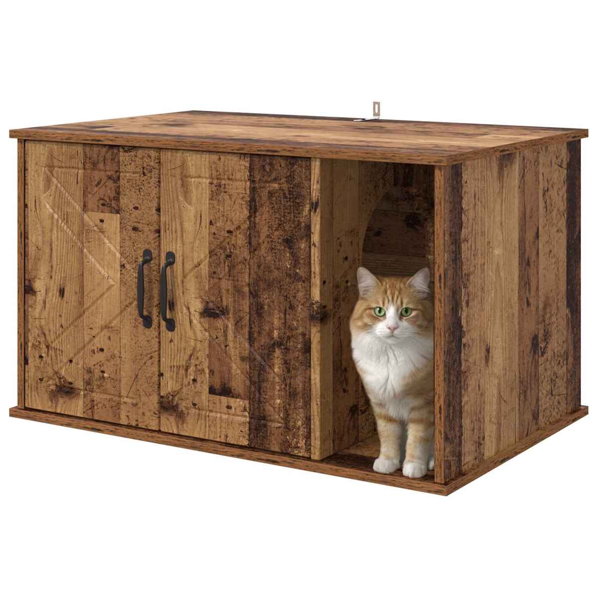Kat Hus 85 x 55 x 50,5 cm Konstrueret træ - Billede 3