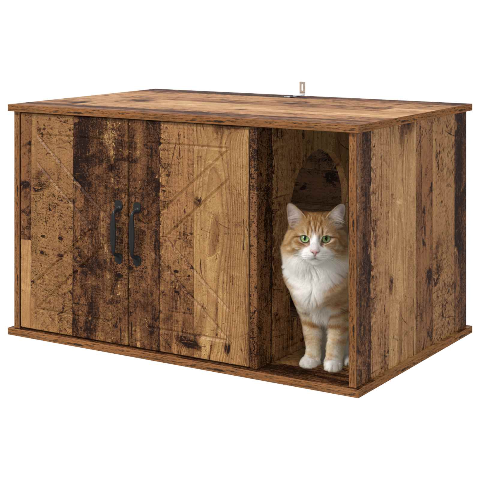 Kattenhuis Oudhout 85 x 55 x 50 cm Bewerkt hout image 3